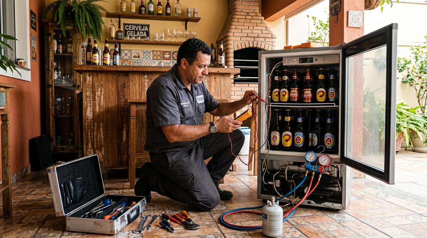 Recarga de gás refrigerante de cervejeira em Florianópolis‑SC